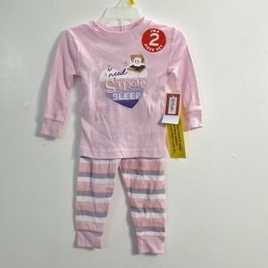 NWT Cute Baby Girl I Need Smore Sleep Pink/ Purple Pajamas 2 Piece Set 12 Months